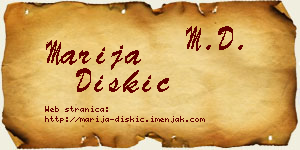 Marija Diskić vizit kartica
